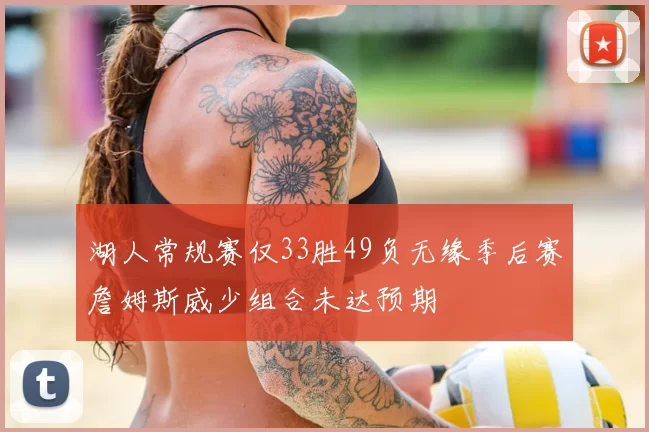 湖人常规赛仅33胜49负无缘季后赛詹姆斯威少组合未达预期